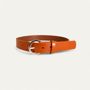 Malva leather belt – Portland Orange