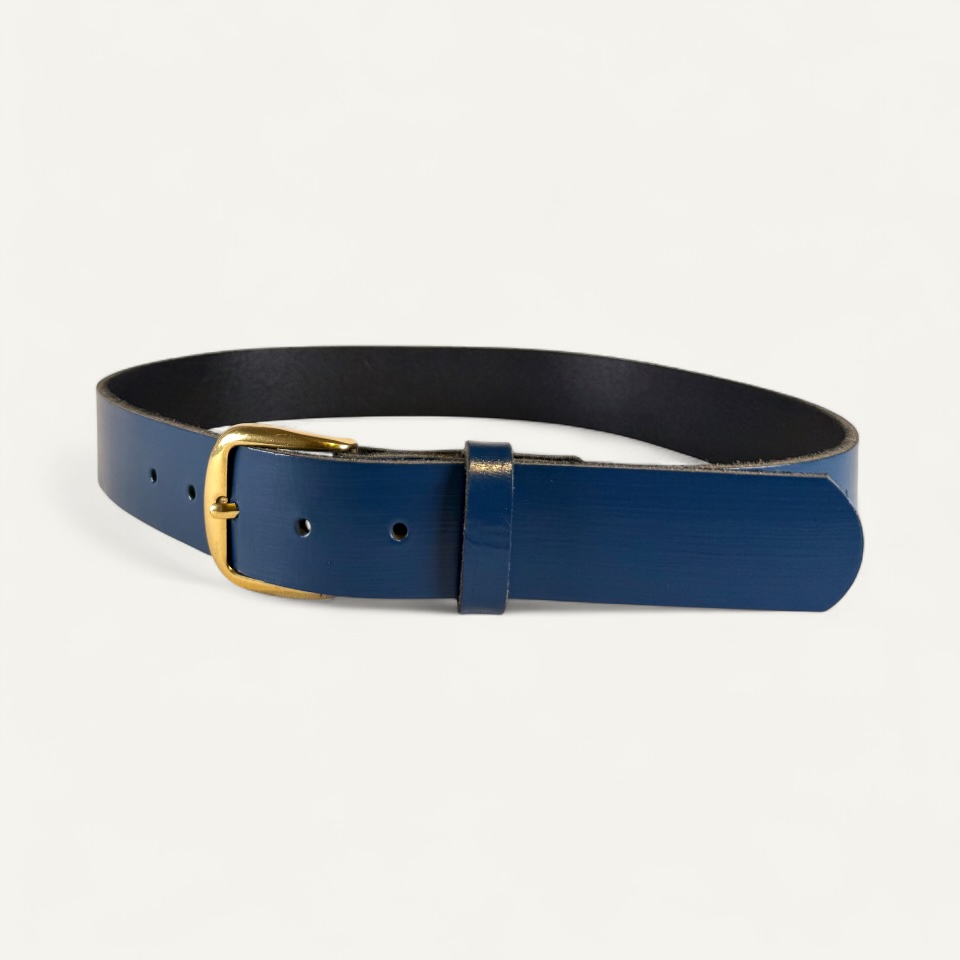 ceinture cuir bleu -calluna