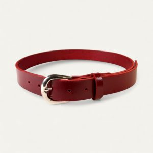 Ostrya leather belt – red cherry